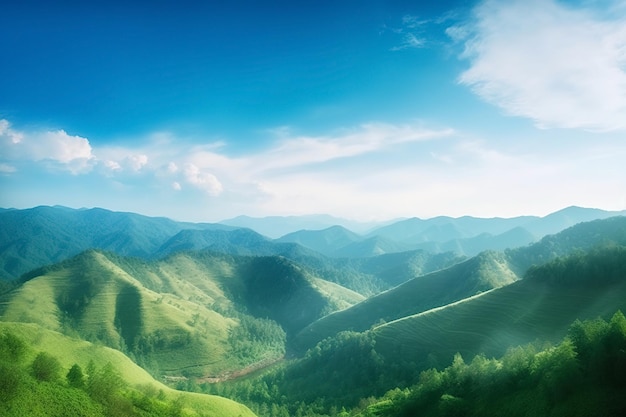 Landscape in the summer landscape with mountains landscape with clouds