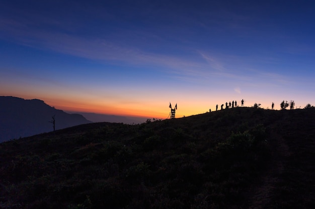 Landscape of sunrise over mountains at Khao Kho National ParkPetchaboon