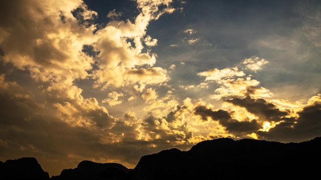 Landscape of sunset sky in Twilight time in Thailand