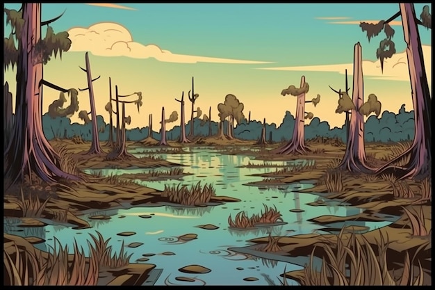 landscape of swamp