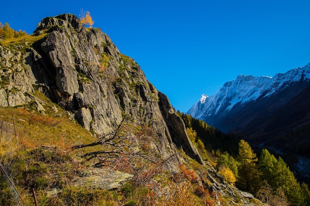 Landscape of the Swiss Alps in autumn