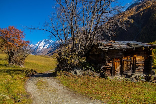 Landscape of the Swiss Alps in autumn