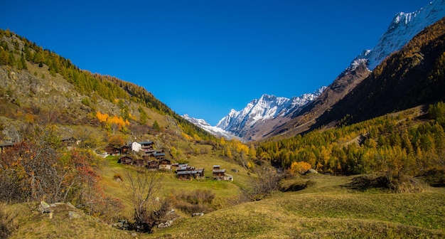 Landscape of the Swiss Alps in autumn