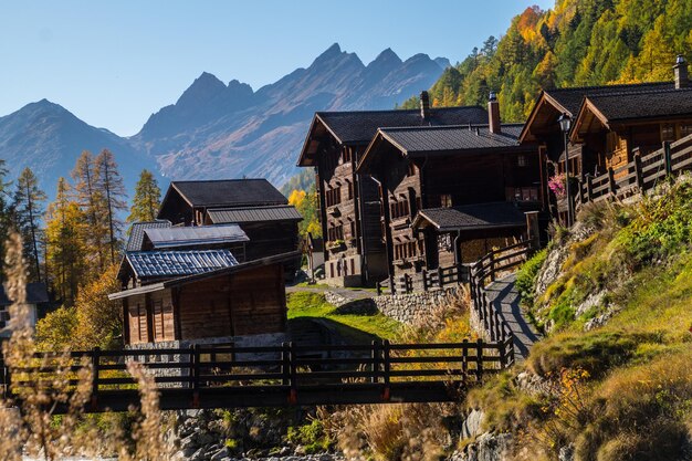 Landscape of the Swiss Alps in autumn