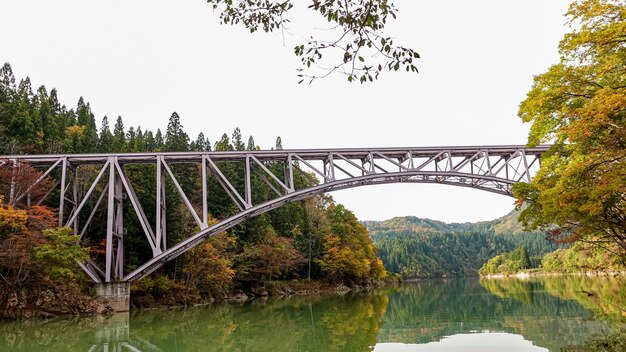 Landscape of Tadami Line in Fukushima, Japan