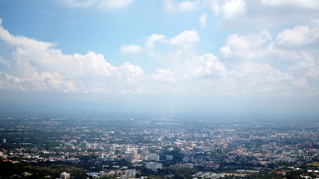 Photo landscape and the top view of the countryside in chiang mai, thailand.