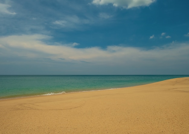 landscape of tropical beach and blue sky