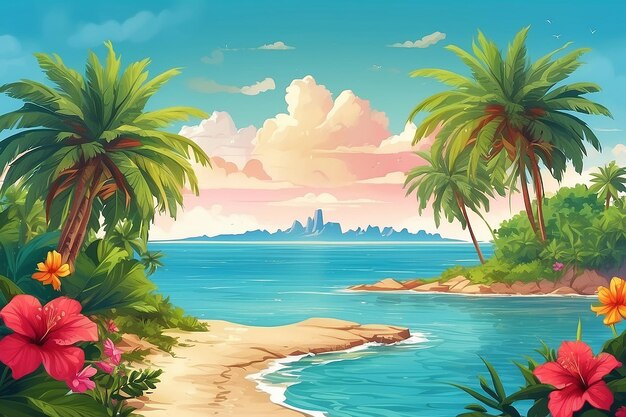 Landscape tropical vacation palm summer