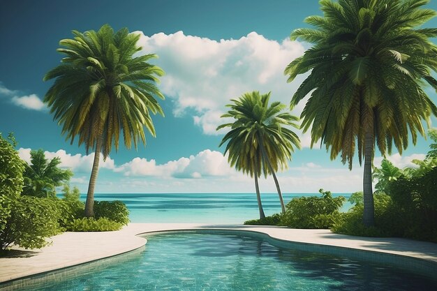 Landscape tropical vacation palm summer