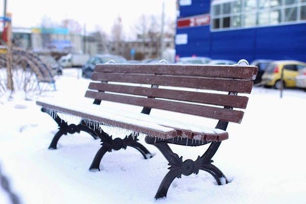 冬の最初の雪の日に風景都市セントラルパーク