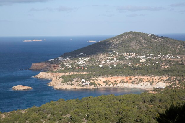 Landscape View of Cala Hort Cove, Ibiza, Spain