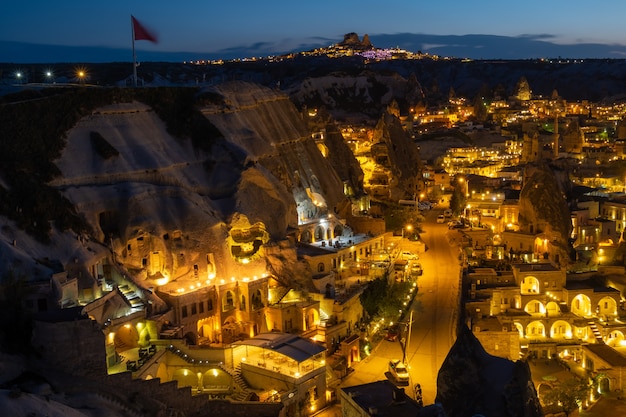 landscape view at cappadocia famous landmarks at turky befor sunset