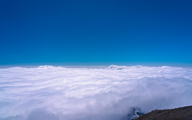 Landscape view of Cloud Sea in Mardi trek Kaski Nepal