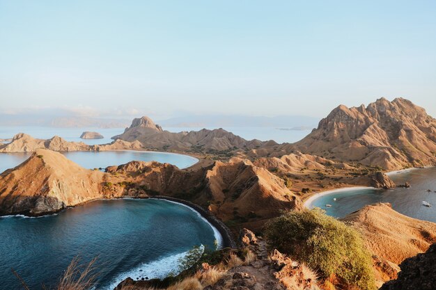 Landscape view from the top of Padar island at Labuan Bajo