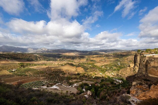 Photo landscape view from the village of ronda