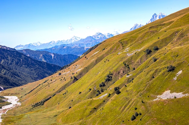 Landscape view in mountainous terrain in Georgia