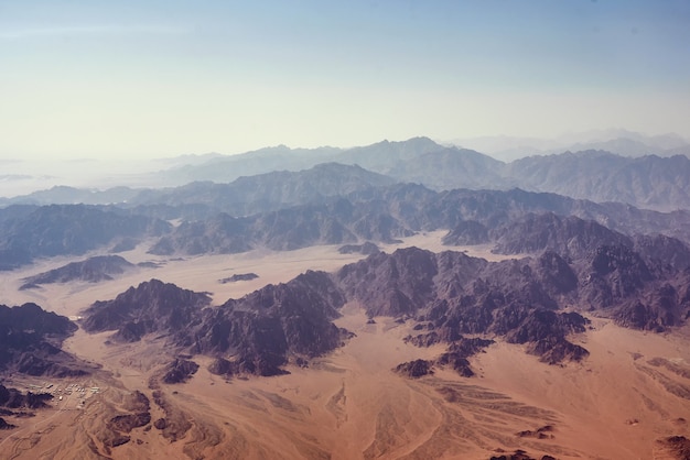 landscape view of a mountains in sunset