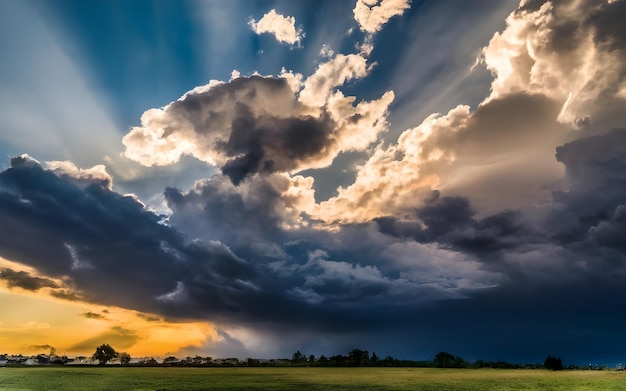 Landscape view of moving clouds