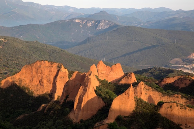 Landscape View of Peaks in Medulas, Leon, Spain