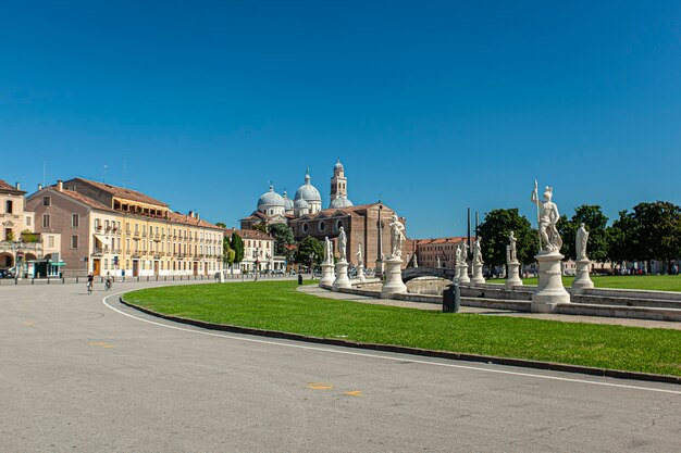 Landscape of View of Prato della Valle in Padua in Italy