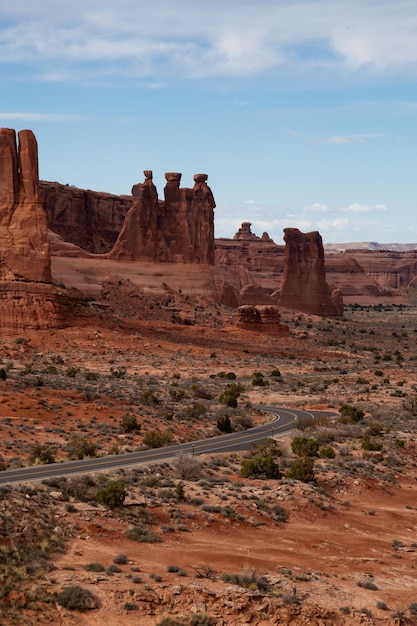 Vista del paesaggio delle formazioni di canyon di roccia rossa cenni storici americani della natura