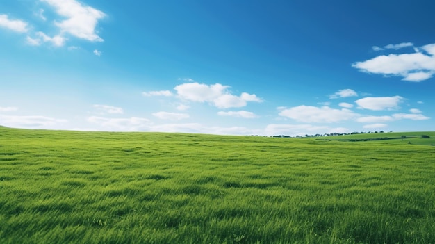 Landscape view of spring fields and mountain chain