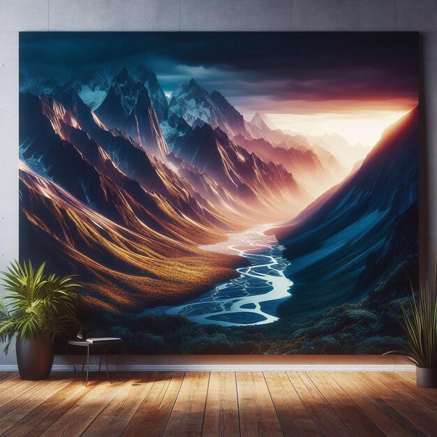 A landscape wall art