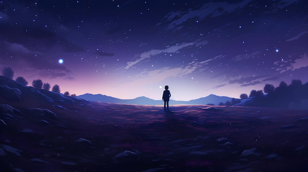 Landscape wallpaper and purple sky