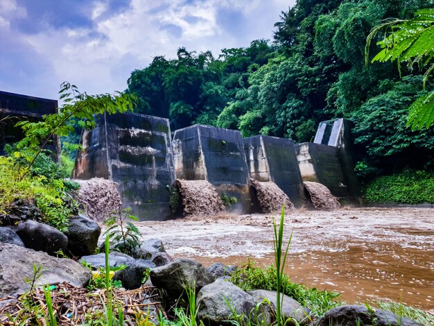 Landscape of waterfall in the forest background beautiful nature