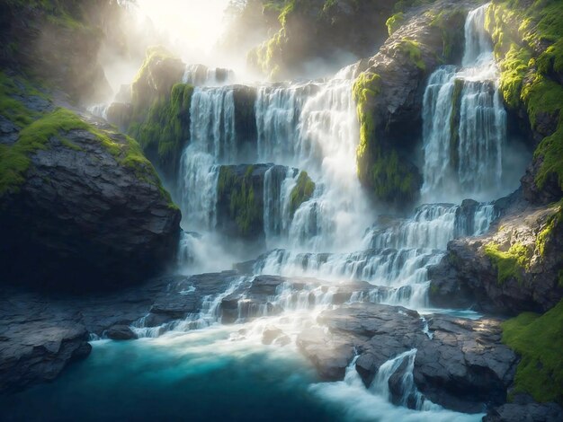 Landscape waterfall