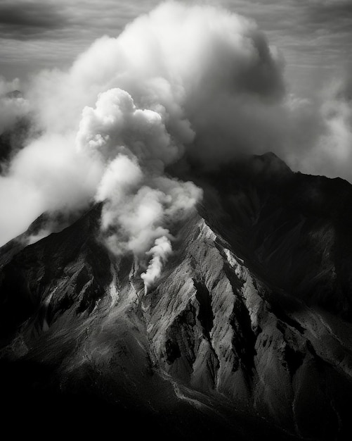 A landscape white and black