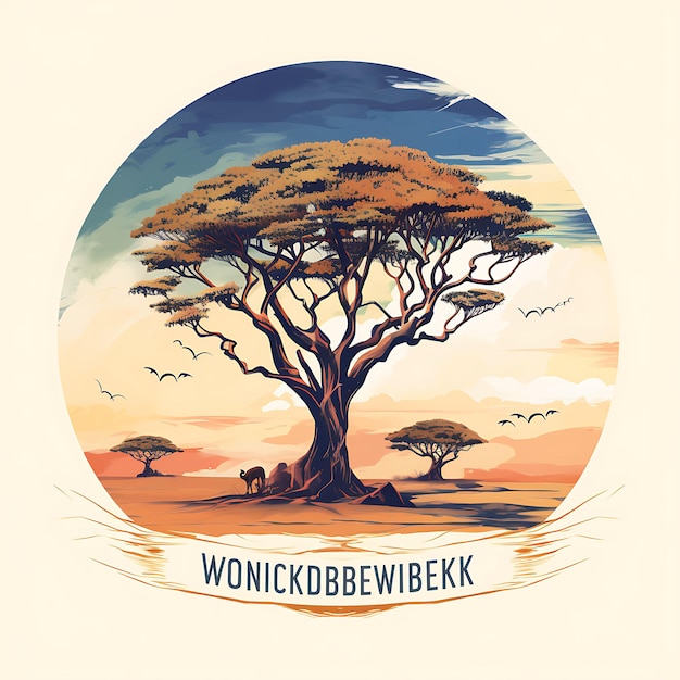 Photo landscape of windhoek text with bold uppercase typography design style in clipart watercolor art