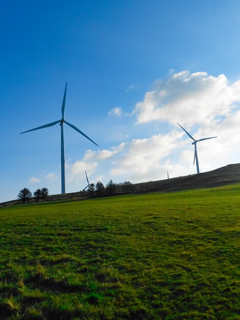 発電と持続可能なエネルギーのための風車の風景