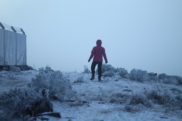 landscape with accumulated snow after blizzard in Urupema Santa Catarina Brazil