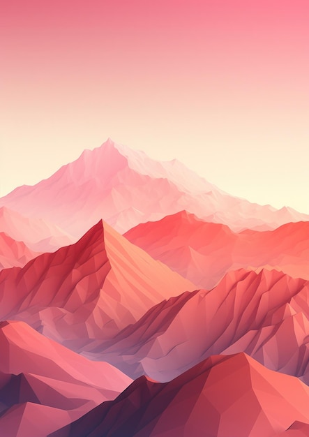 Landscape with big shaped mountains wallpaper for mobile generative ai