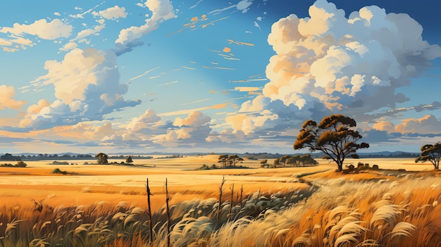 landscape with clouds and sky