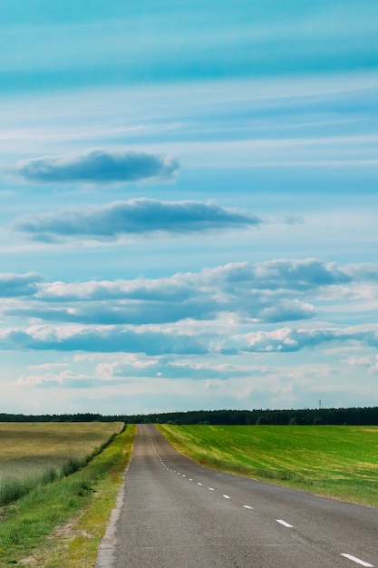 Landscape with highway and sky