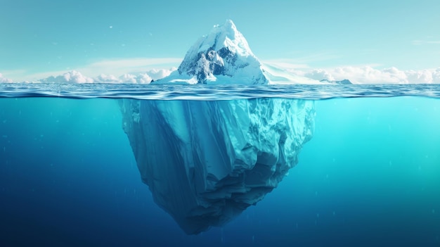 landscape with iceberg in waterglobal warming concept