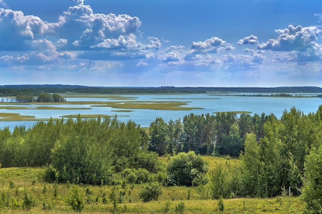 ベラルーシのブラスラフ地区のストルスタ湖の風景