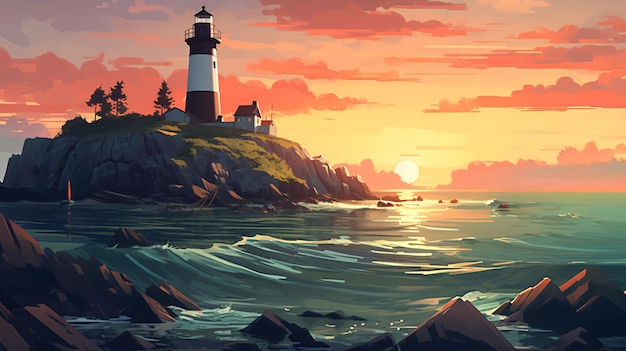 landscape with lighthouse