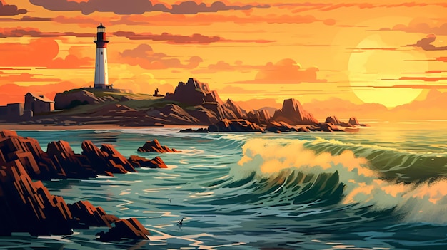 landscape with lighthouse