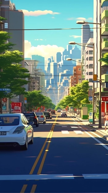 landscape with Makoto Shinkai style