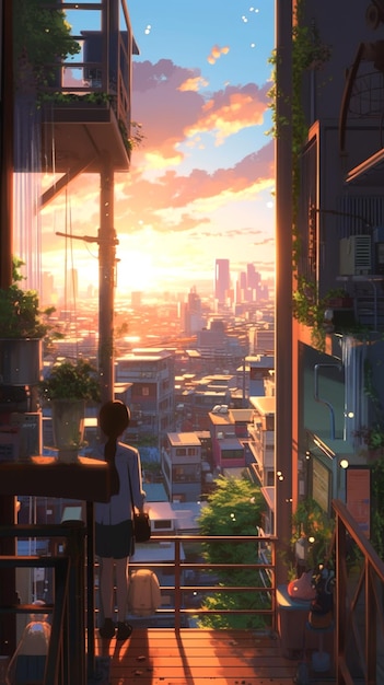 landscape with Makoto Shinkai style