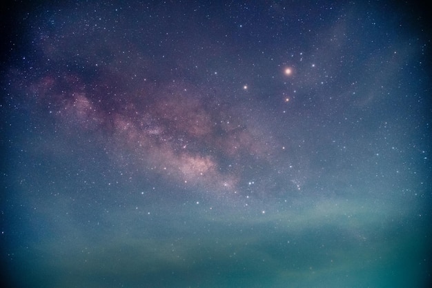 Landscape with Milky way galaxy Night sky with stars