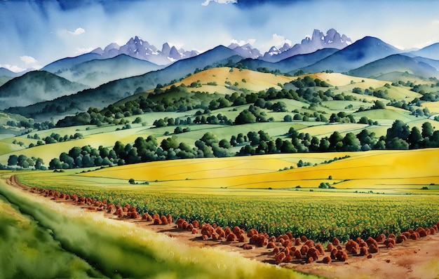 landscape with mountains