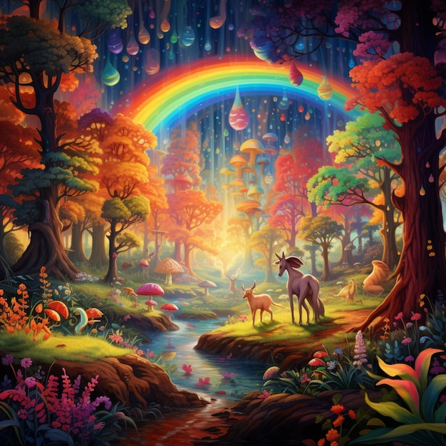 landscape with rainbow