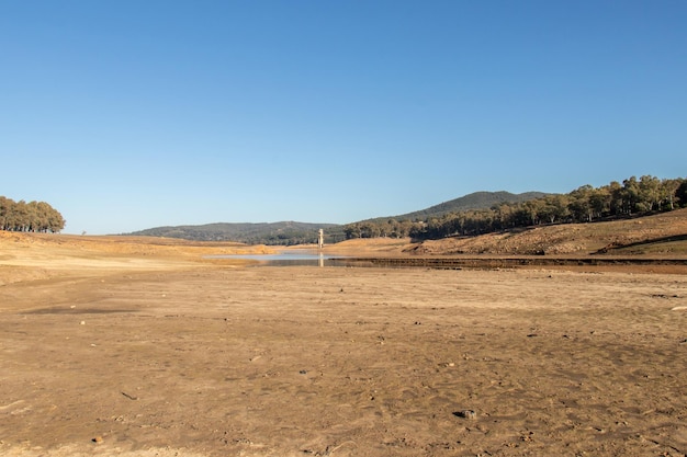 Landscape with river and blue sky