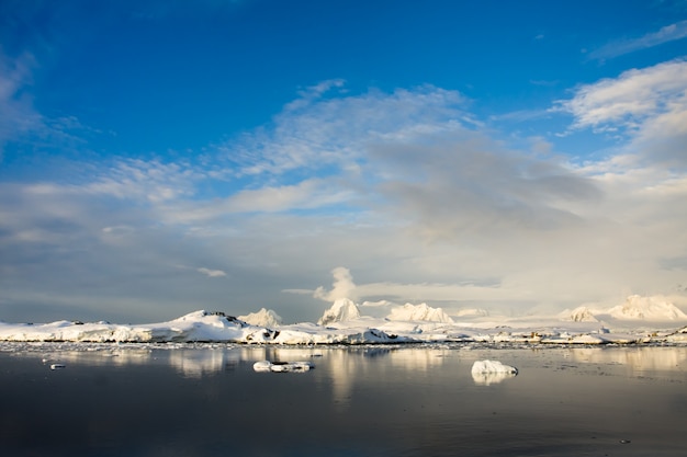 landscape with snowy mountains 