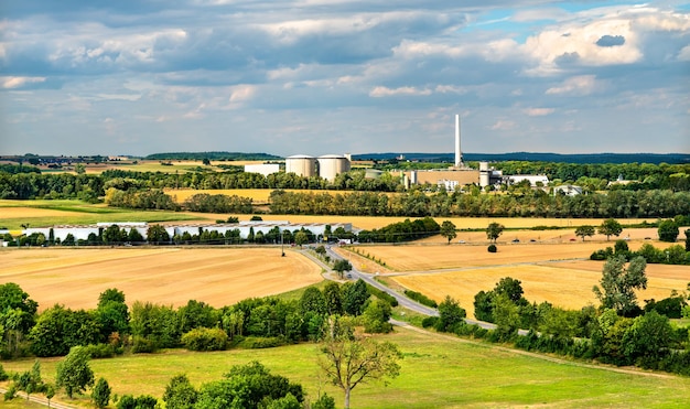 Landscape with a sugar factory at bad wimpfen in badenwurttemberg germany