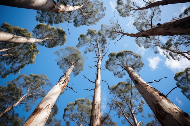 Photo landscape with trees and sky with clouds view of the sky beauty of nature generative ai